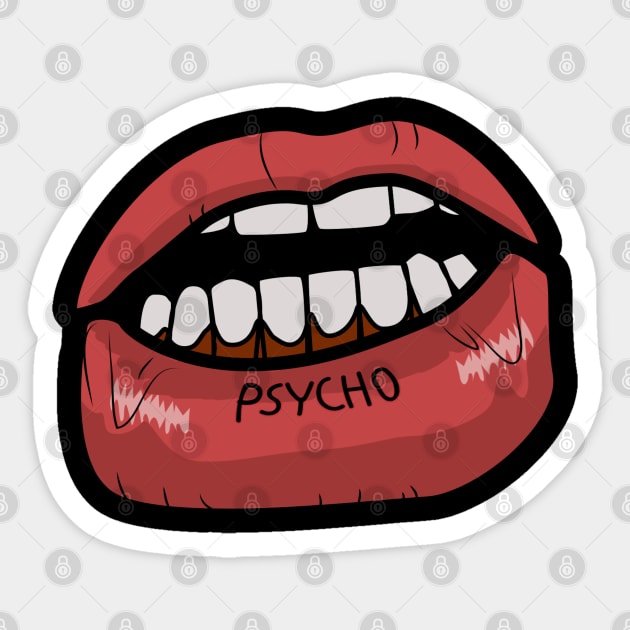 Psycho Mouth Sticker by Kyra_Clay